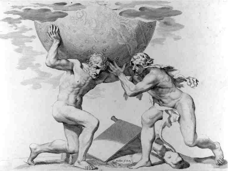 ATLAS ET HERCULE, de Claude MELLAN 1598 - 1688